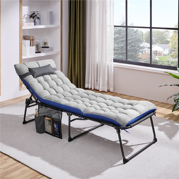 Faltliege mit Kissen und Seitentasche