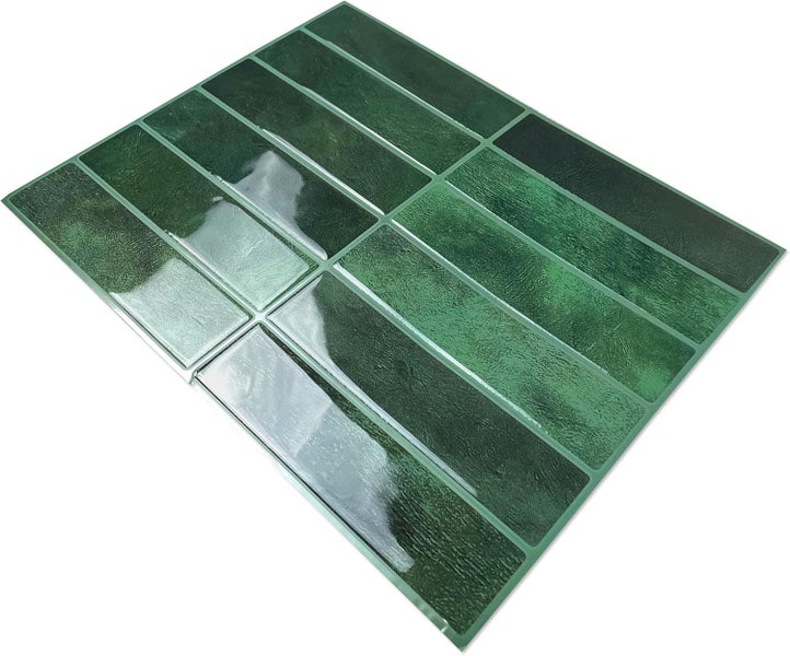 3D Wandpaneel aus Kunststoff in Steinoptik Grün – selbstklebend, wasserdicht, 23 × 29 cm (0,065 m²) – Modell YJC177