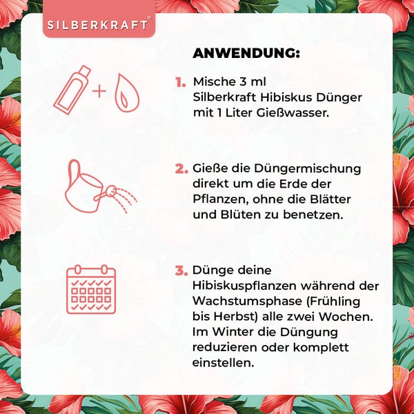 SILBERKRAFT Hibiskus Dünger – Für Roseneibisch & Hibiskus – 1 Liter
