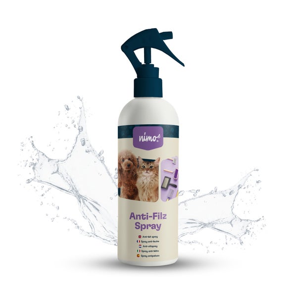 nimo® Anti Filz Spray für Hunde, Katzen • löst verfilztes Fell und erleichtert Kämmbarkeit