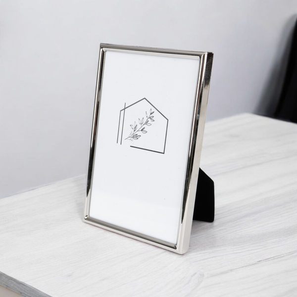  Queence Bilderrahmen | Fine Metal | Metallrahmen | Fotoformat: 10x15cm | silber | Minimalistisch