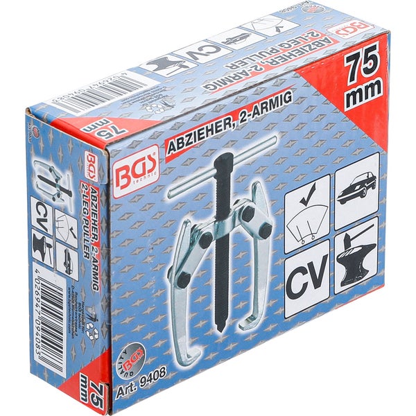 BGS Technic Abzieher, 2-armig, 75 Millimeter, Produktverpackung