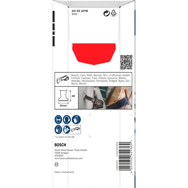 Bosch PRO AII 65 APIB Blatt für Multifunktionswerkzeuge 65 x 40 mm - 2608669079