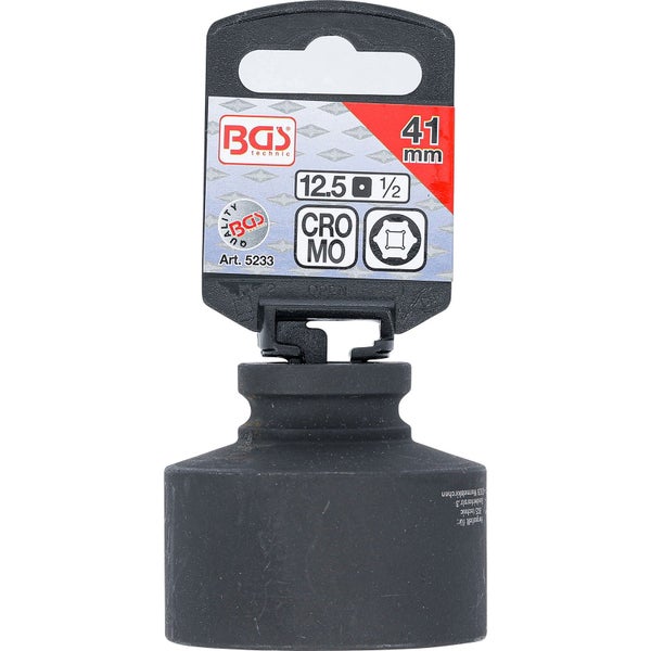 BGS Kraft-Steckschlüssel-Einsatz Sechskant Antrieb Innenvierkant 12,5 mm (1/2) SW 41 mm - 5233