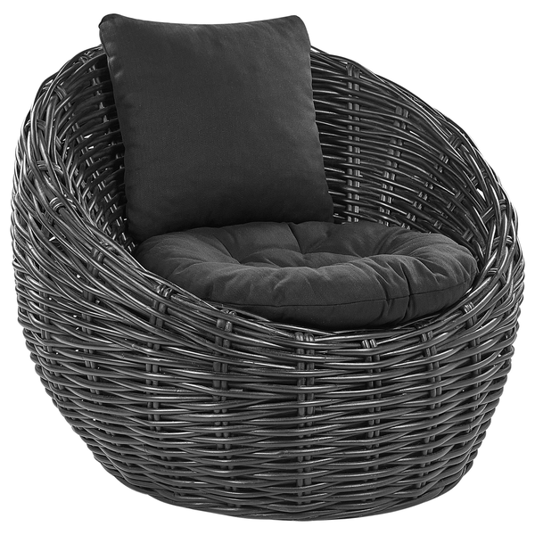 Gartenstuhl LERICI Rattan Schwarz