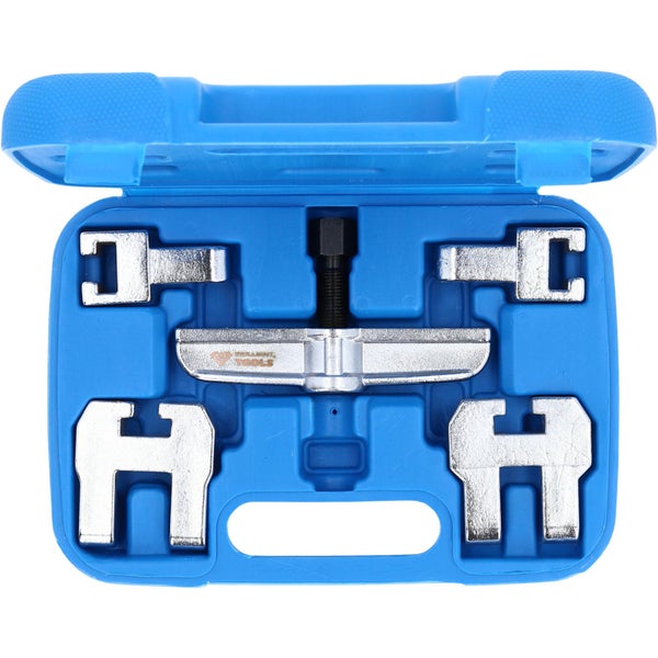 Werkzeugsatz für Bremskolbenrückstellung in blauem Gehäuse