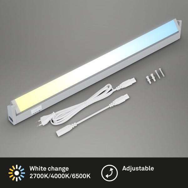 LED Unterbauleuchte, verstellbar, Farbtemperatur 2700 bis 6500 Kelvin, inklusive Netzkabel, Verbindungskabel und Montagematerial.