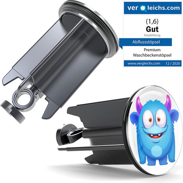 Waschbeckenstöpsel mit Monster Motiv