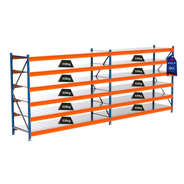 Lagerregal mit mehreren Ebenen und einer Traglast von 530 Kilogramm
