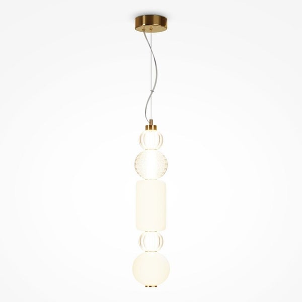 LED Pendelleuchte Collar in Gold und Transparent 35W 1600lm 2195mm