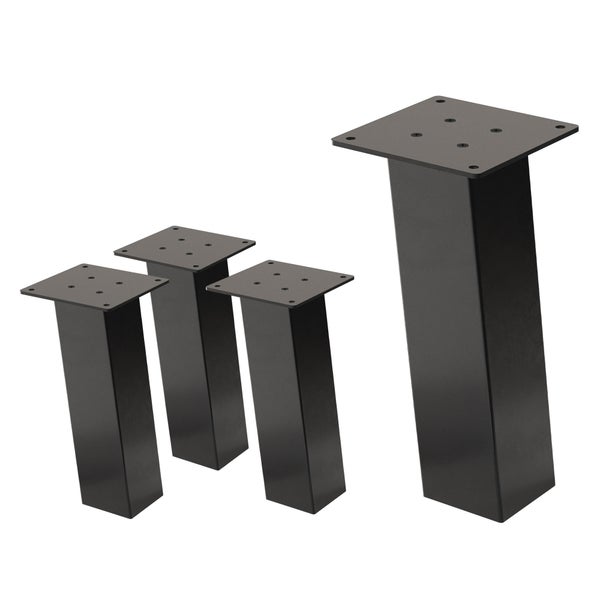 ML-Design 4er Set Tischbeine schräg H:30 cm, Dunkelgrau, Optik Industrial, Stahl pulverbeschichtet, Profil 8x8 cm, I-Form, Möbelfüße Metall 96° Neigung, Tischfüße Möbelbeine für Couchtisch, Sitzbank