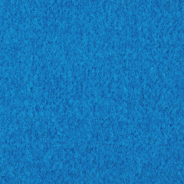 Strukturierte Oberfläche eines blauen Nadelfilz-Teppichbodens.