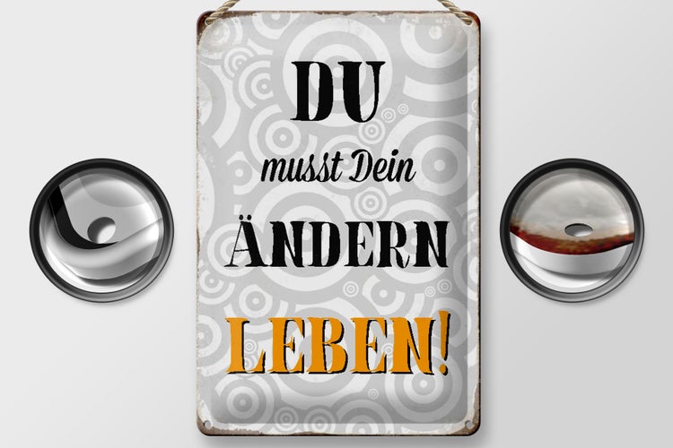 Blechschild Spruch 20x30cm du musst Dein Leben ändern