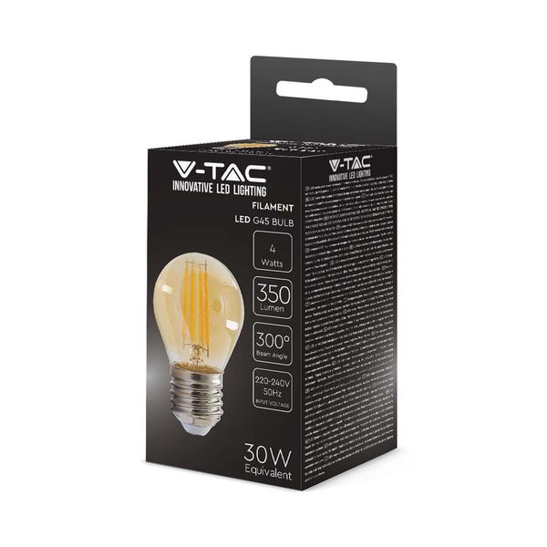 V-TAC VT-1957-N - E27 LED-Lampen - Bernstein - Golf - IP20 - 4W - 350 Lumen - 2200K