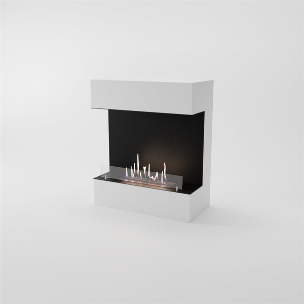 GLOW FIRE Ethanol Kamin 'Kongsberg' | Ethanolofen in weiß mit 3 Std. Brenndauer und 2 KW Heizleistung | BxHxT: 83,8x100x41,3 cm