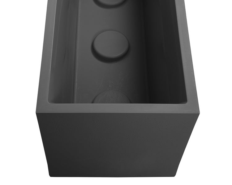 Ondis24 Pflanzkübel Basalt 100 Blumentopf doppelwandig anthrazit, Pflanzgefäß