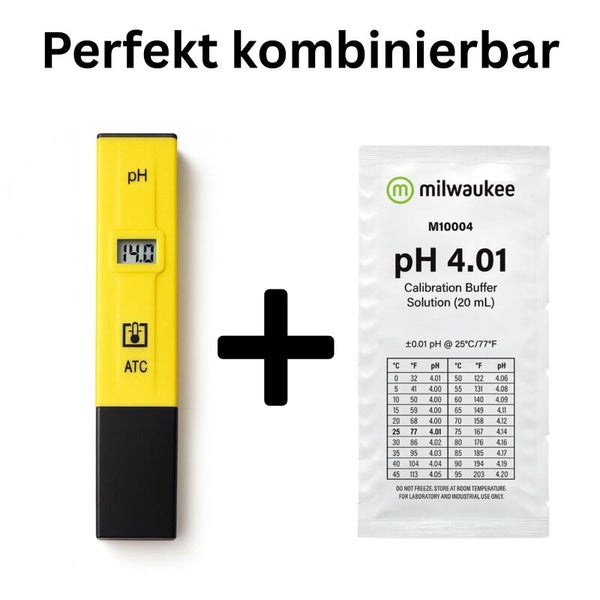 pH-Messgerät und Kalibrierpufferlösung