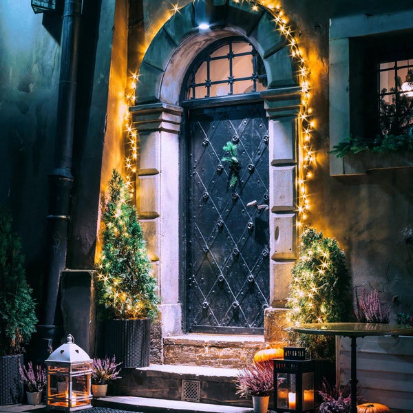 ECD Germany LED Lichterkette für Weihnachten mit 480 LEDs, 36m, Warmweiß, für den Innen- und Außenbereich IP44, Weihnachtsbeleuchtung Weihnachtslichterkette für Weihnachtsbaum, Kette auf Grünem Kabel