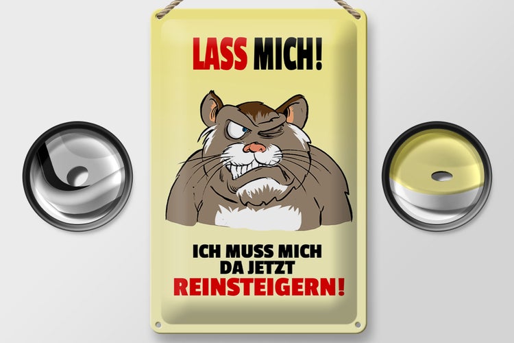 Emailschild mit Hamster Motiv und Spruch Lass mich, ich muss mich da jetzt reinsteigern!