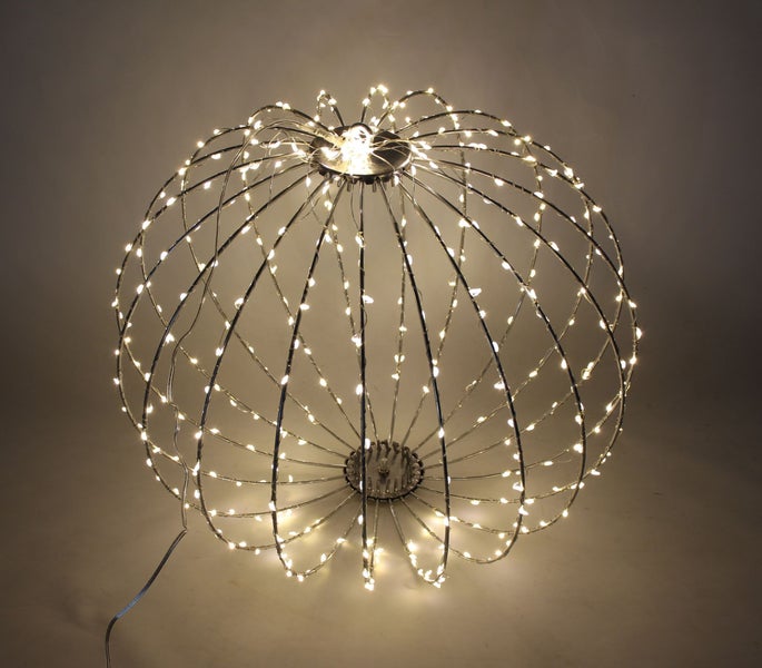 FRANK FLECHTWAREN | LED-Kugel Shine, groß, METALL, KUNSTSTOFF, D: 40 cm