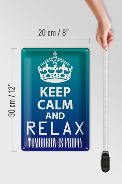 Blechschild Spruch 20x30cm Keep Calm and relax is Friday