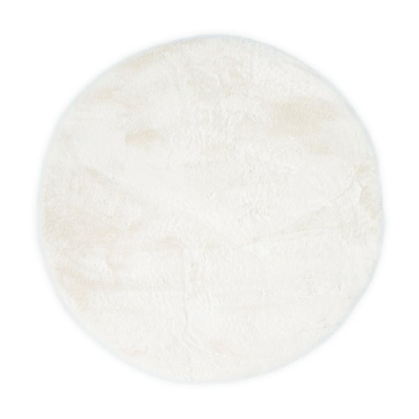 Gewebtes UNI Kunstfell Chiara Weiß Ø 90 cm