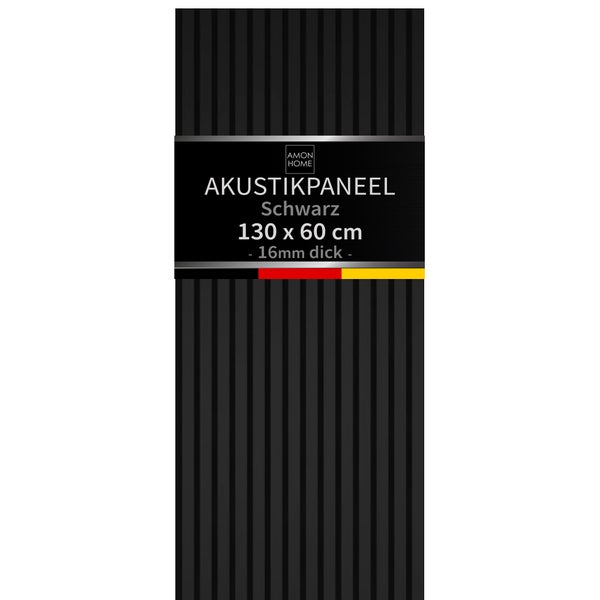 Amon Home Akustikpaneel in Lamellenoptik, Abmessungen 130 mal 60 Zentimeter, Staerke 16 Millimeter