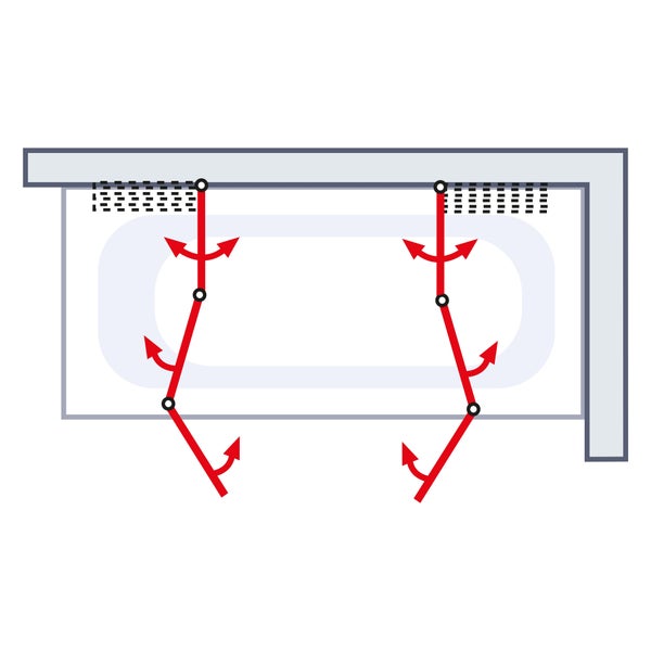 Badewannenaufsatz 2x 3-teilige - U-Kabine, 104 x 140 cm
