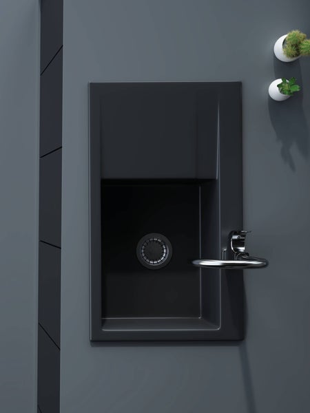 Keramik Küchenspüle 86x51cm Schwarz Matt Spüle