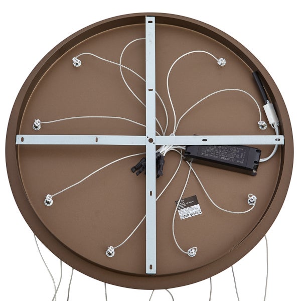 Runde Deckenleuchte von unten mit Befestigungskreuz und LED-Treiber