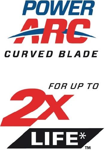 Power Arc Logo für gebogenes Sägeblatt mit bis zu zweifacher Lebensdauer