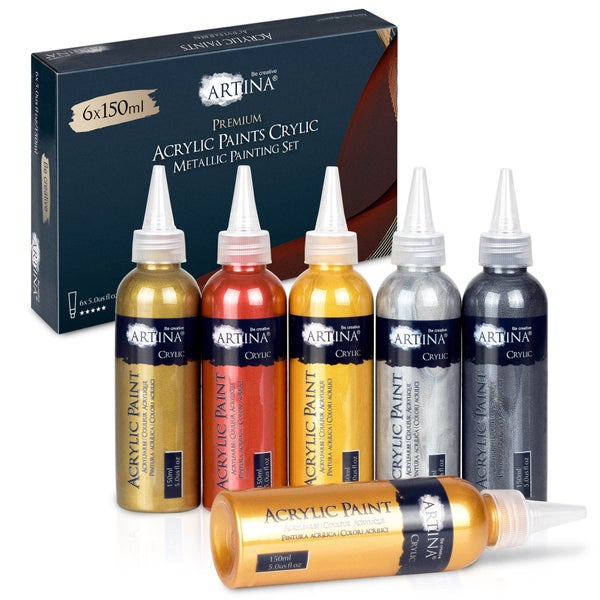 Artina Metallic Crylic Acrylfarbenset 6x150 ml