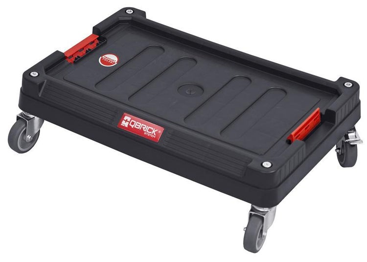 PROREGAL QBRICK Transportroller Two HxBxT 39,5 x 59,5 x 17,5 cm Mit 4 Lenkrollen Traglast 100kg Metall Schwarz