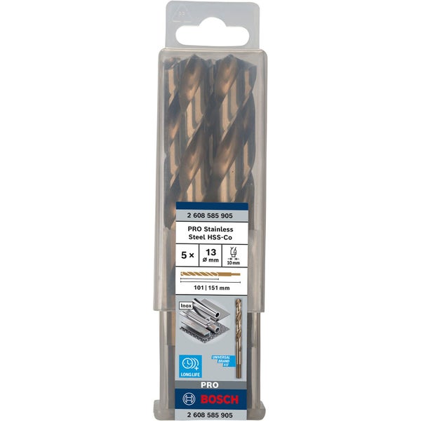Bosch PRO Stainless Steel HSS-Co Spiralbohrer 13 x 101 x 151 mm - 2608585905