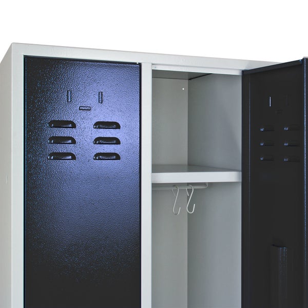 Graue Lagerbox mit den Maßen 60 x 40 x 17 cm und einem Fassungsvermögen von 34 Litern.