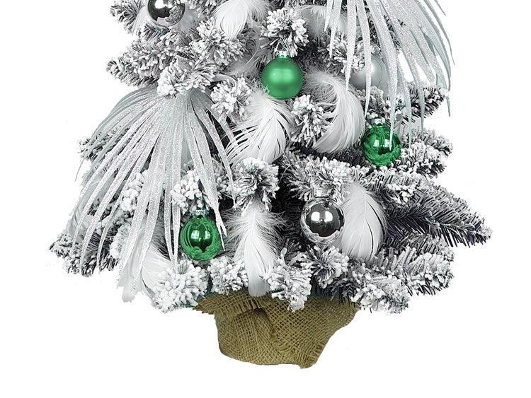 Geschmückter künstlicher Weihnachtsbaum POLARGRÜN 60 cm mit LED-BELEUCHTUNG IM TOPF