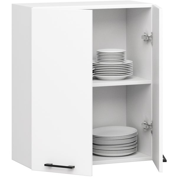 Küchenoberschrank mit zwei Fächern und Geschirr