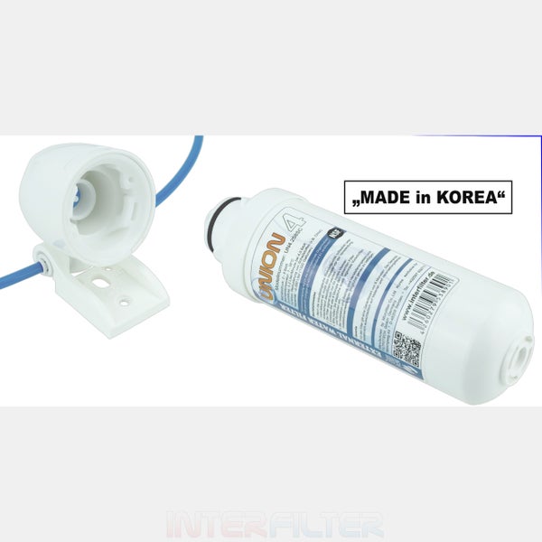 Externer Wasserfilter Union UN4 258SC mit Filterkartusche und Halterung fuer Kuehlschraenke