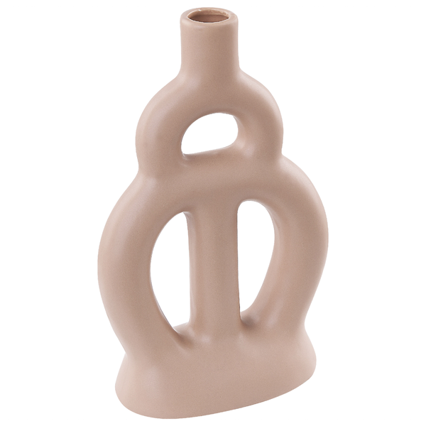 Blumenvase KOZANI Keramik 28 cm Sandbeige