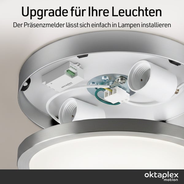Deckenleuchte mit installierter Bewegungsmelder-Erweiterung
