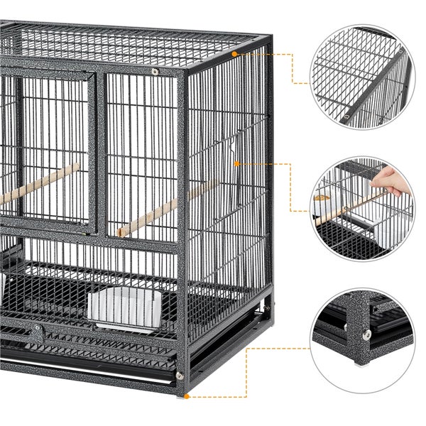 Yaheetech Großer Vogelkäfig , Schwarz