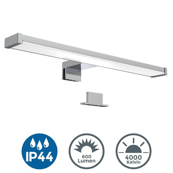 Spiegelleuchte - 7W, 600lm, LED, 2 in 1 Montage, 40cm, neutralweiß, chrom