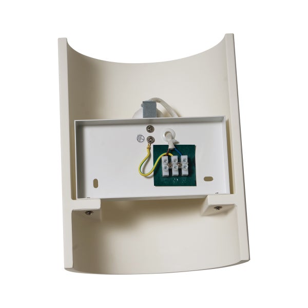 Innenansicht einer Wandleuchte mit Anschlussklemmen