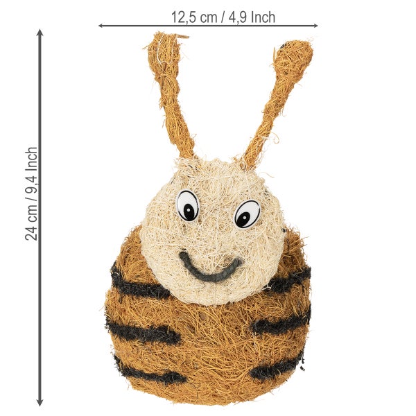 Dekorative Bienenfigur aus Naturfasern, Höhe 24 cm