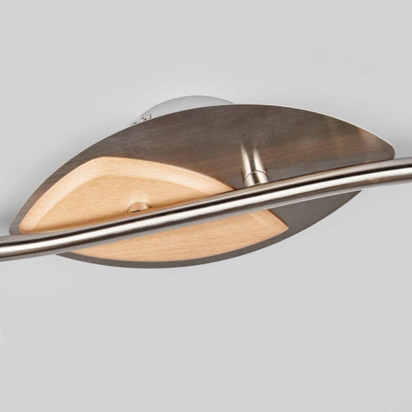 Deckenleuchte aus Metall und Holz