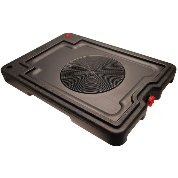 Ölauffangwanne aus Kunststoff mit rotem Verschluss