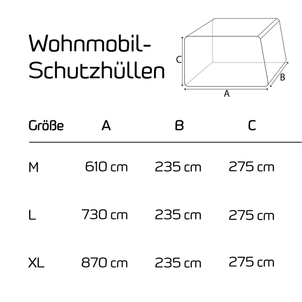 GreenYard® Wohnmobil Schutzhülle mit Reflektoren Größe L | 730 x 235 x 275 cm