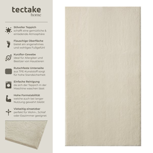 Kurzflorteppich tectake rutschfeste Unterseite verschiedene Größen und Farben 60 x 110 cm
