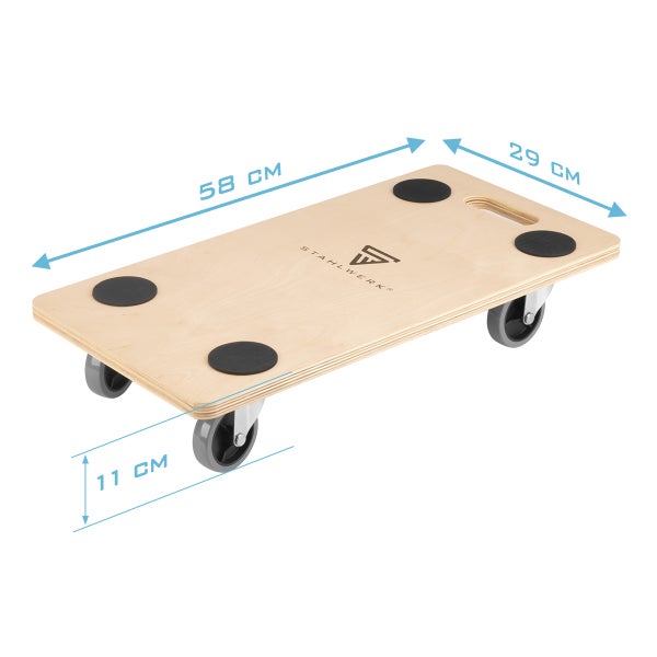 STAHLWERK Rollwagen TRS-250 ST 2er Set 250kg Tragkraft 58 x 29 cm Plattformwagen