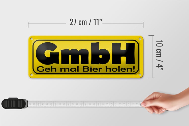 Blechschild Spruch 27x10cm GmbH Geh mal Bier holen Dekoration